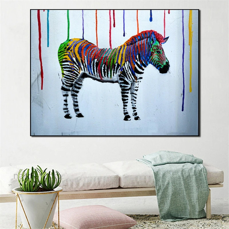 

Animal Zebra Graffiti Canvas Posters Prints Wall Art Painting Decorative Picture Bedroom Family Modern Home Decoration Artwork