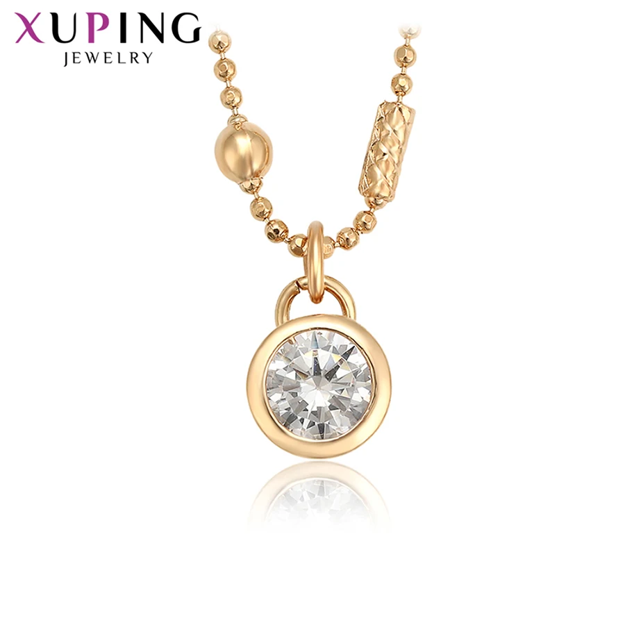 

Xuping Fashion New Arrival Mother's Day Round Shaped Gold Color Plated Elegant Necklace for Women Jewelry Gift S181-45850