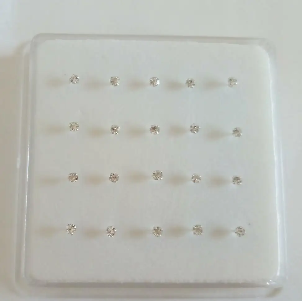 925 Sterling silver 2mm clear crystal gold nose stud nose piercing jewelry 20pcs/set 925 Sterling silver 2mm clear crystal gold nose stud nose piercing jewelry 20pcs/set