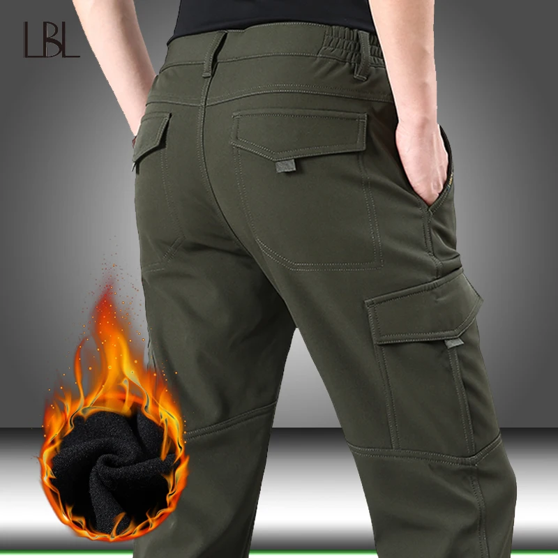 

Military Pants Mens Winter Fleece Warm Pants Men Multi Pockets Trousers Male Jogger Cargo Bottom Sweatpants Homme Clothing 4XL