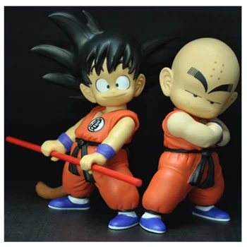 

18CM 2pcs/set Dragon Ball Son Goku and Krillin Toy PVC Anime Figure Saiyan Model Figures Doll Decoration Kids Gift Z43