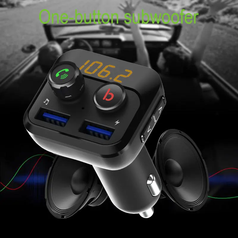 BT201D двойной USB fm-передатчик Bluetooth автомобильный комплект MP3 бас Смарт для USB автомобиля Bluetooth