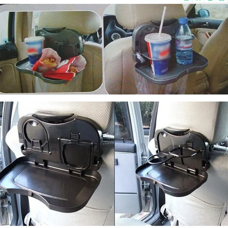

Folding Car Back Seat Table Plastic Drink Food Rack Cup Holder Tray Stand Desk M8617