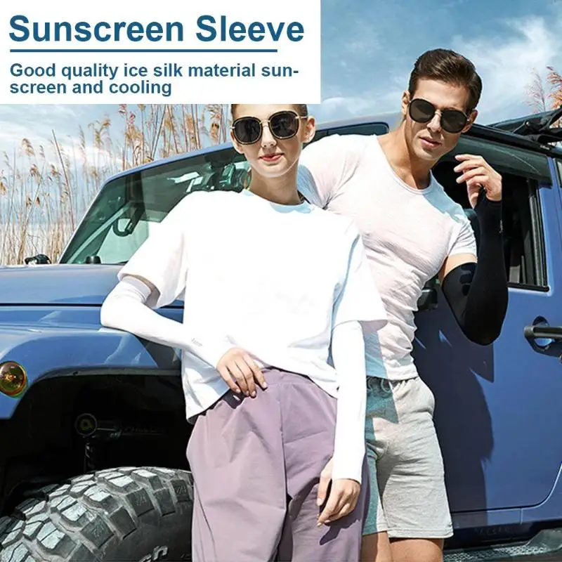 2pcs Ice Silk Sunscreen Cuff Summer Riding Cool Sleeves Running Arm Sleeves Outdoor Sports Tourism Kit College Style Breathable 2pcs Ice Silk Sunscreen Cuff Summer Riding Cool Sleeves Running Arm Sleeves Outdoor Sports Tourism Kit College Style Breathable