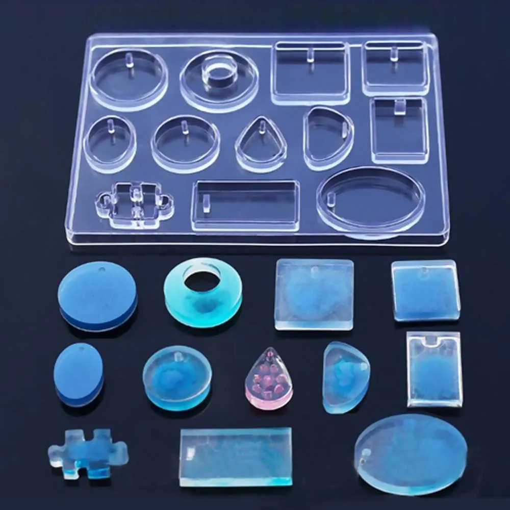 

Pendant Craft DIY Transparent Resin Liquid Silicone Combination Molds For Making Finding Accessories Crystal Drip Dried Flower