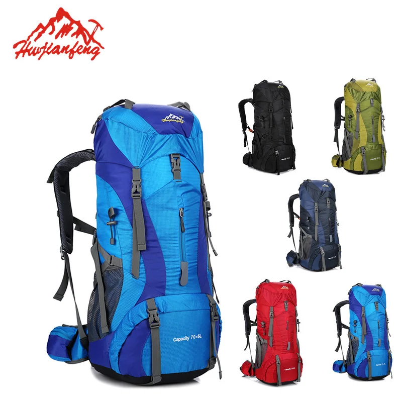 

75L Outdoor Nylon Camping Hiking Bag Waterproof Bag Cover for Men Women Traveling Backpack Outdoor Mountain Trekking Backpacks