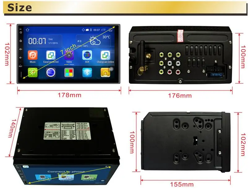 

Quad Core 1024*600 Android 8.1 For Car PC Tablet 2din Universal Tap GPS Navigation BT Radio Stereo Audio Player auto radio 2 din
