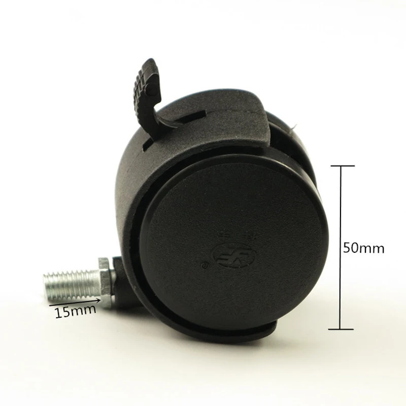 A Black Plastic 50mm Replacement Brake Silent Swivel Casters Office