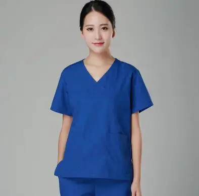 V шеи женский больничный медицинский скраб одежда Униформа стоматологическая клиника салон красоты Рабочая форма хлопок - Цвет: 3 women