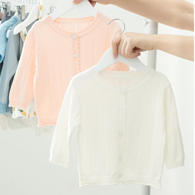 

2019 New Spring And Summer Baby Girl Clothes Sweet Breathable Cotton Soft Cardigan Fashion Sunscreen Jacket