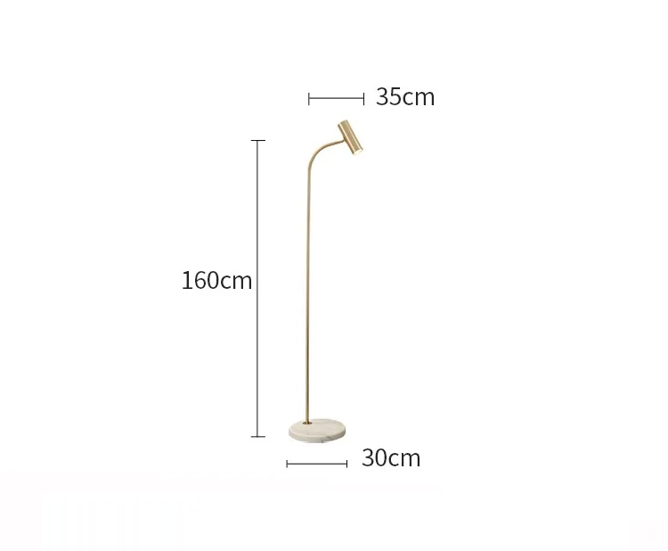 160 см высокий торшер с мраморной основой 8,15 кг/золотой или черный отделка/шведский дизайн