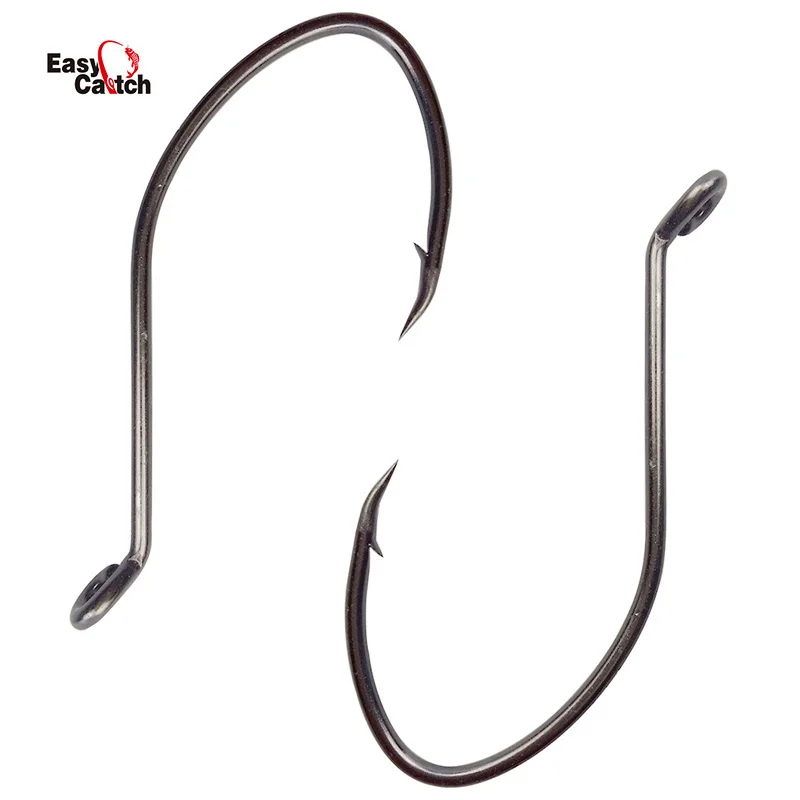 20pcs/lot 8832 High Carbon Steel Fishing Hooks Black Wide Gap Catfish Bait  Fishhooks Size 1 4 6 8 10 1/0 2/0 4/0