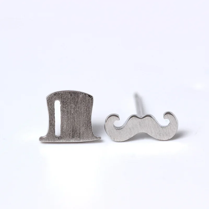 beard hat earrings 100% 925 Sterling silver Jewelry fashion Hypoallergenic Stud earrings for women gift