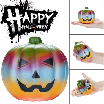

Squishies Rainbow Pumpkin Slow Rising Fruits Scented Stress Relief Halloween Toy rising wipes anti-stress toys B2