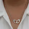 Collares con colgante en forma de esposas para mujer, joyería, Gargantilla, cadena Chapado en plata, regalo, bisutería, 1 Uds. ► Foto 3/6