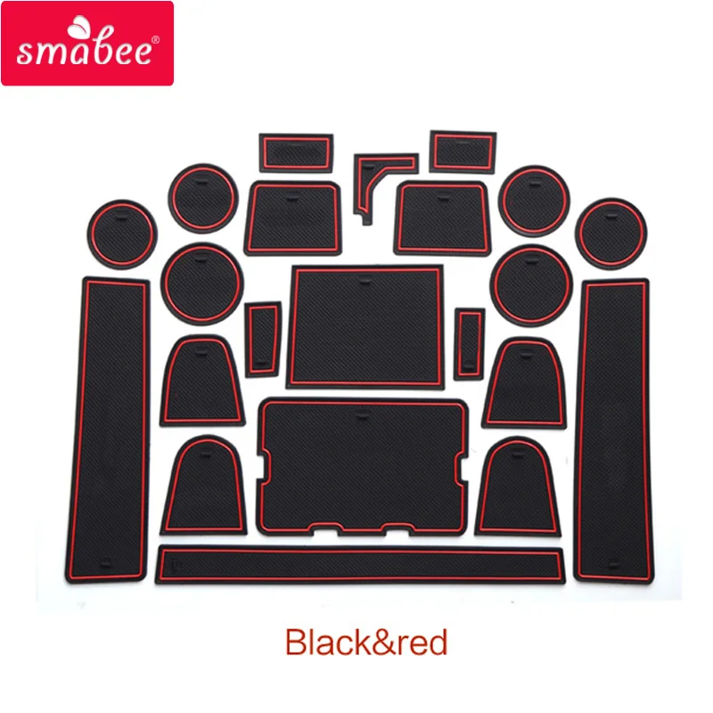 

smabee Gate slot mats For Nissan Navara PATROL Y62 Interior Door Pad/Cup Non-slip mats 22pcs red/blue/white