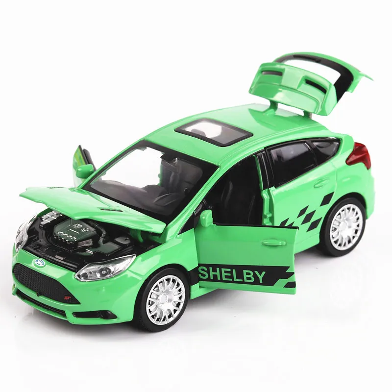 

1:32 Ford Fawkes Musical Lighting Machine Diecasts Toy Vehicles Hot Wheel Car Model Metal Body Doors Can Be Opened