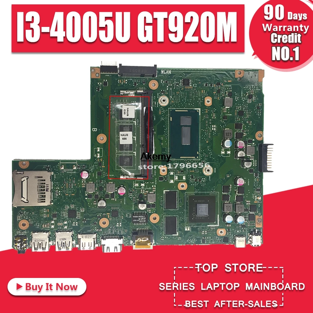 X540LJ اللوحة الأم ل ASUS X540L F540L X540LJ X540L اللوحة المحمول 4G-RAM I3-4005U GT920M اختبار قبل الشحن 100%
