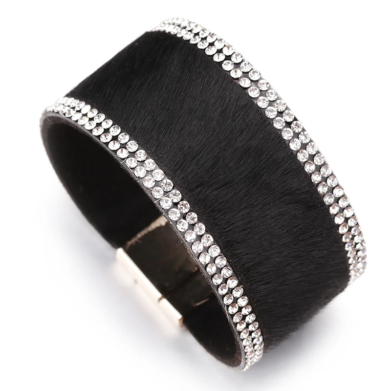 Amorcome леопардовые кожаные браслеты для женщин модные браслеты и браслеты из искусственного меха животных широкий браслет обруча женские ювелирные изделия