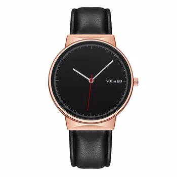 

YOLAKO Brand Fashion Men Women Leather Business Watch Luxury Analog Quartz Simple Male Female Watch Clock Hot Sale