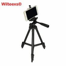 On sale WILTEEXS Universal Portable Tripod 4 Sections Tripod+Phone Holder+carry bag For iphone 7 6 5 Smartphone Canon Sony Nikon Camera