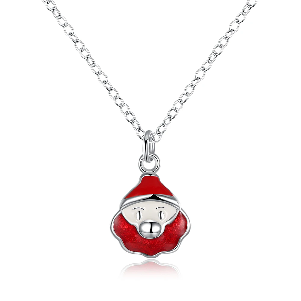 lureme font b Women s b font Silver Plated Jewelry Santa Claus Christmas font b Necklace