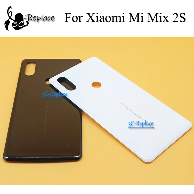 

White/Black 5.99 inch For Xiaomi Mi Mix 2S Mix2S Back Battery Cover Door Housing case Rear Glass parts