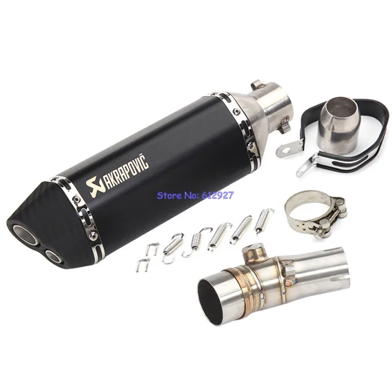 

Motorcycle for Kawasaki ER6N ER6F Slip On Exhaust Pipe Muffler 51mm Akrapovic Exhaust Muffler Pipe with ER6N Adapter Connector