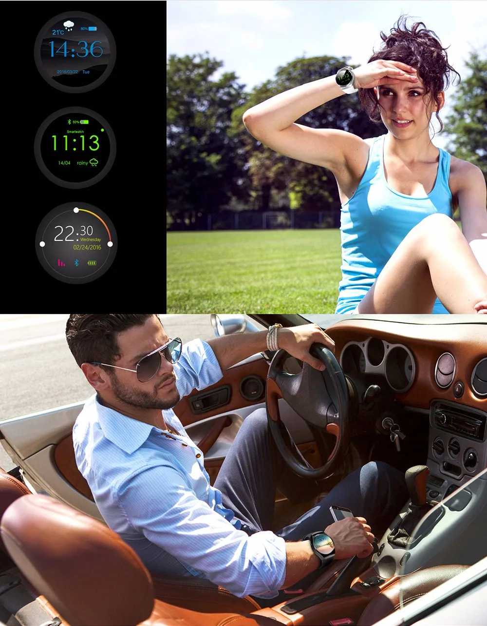 Kw18 Bluetooth Смарт-часы Полный Круглый Экран Поддержка sim-карта TF SmartWatch телефон Heart Rate Мониторы для IOS Andriod телефон