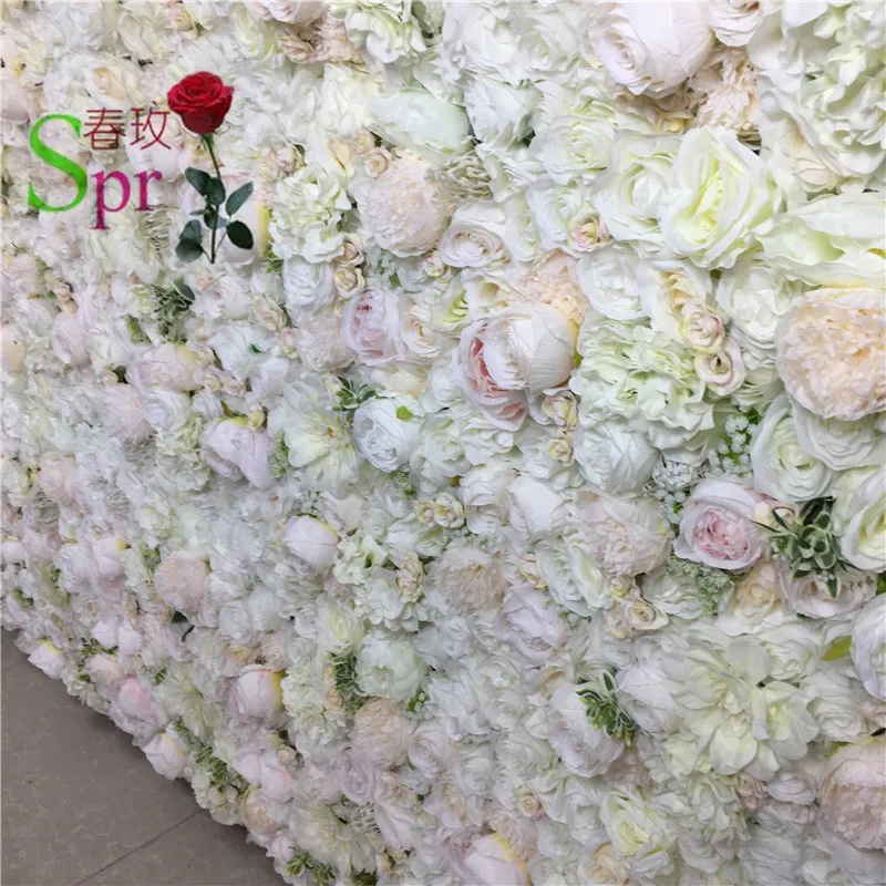 SPR Shipping-3D высокое качество искусственный свадебный цветок розы стены фон композиция лучшие свадебные украшения когда-либо