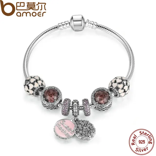 Bamoer 925 Sterling Silver Sweet Mother Charm Bracelet With Bamoer 925 Sterling Silver Sweet Mother Charm Bracelet With Abundance Of Love Gift For