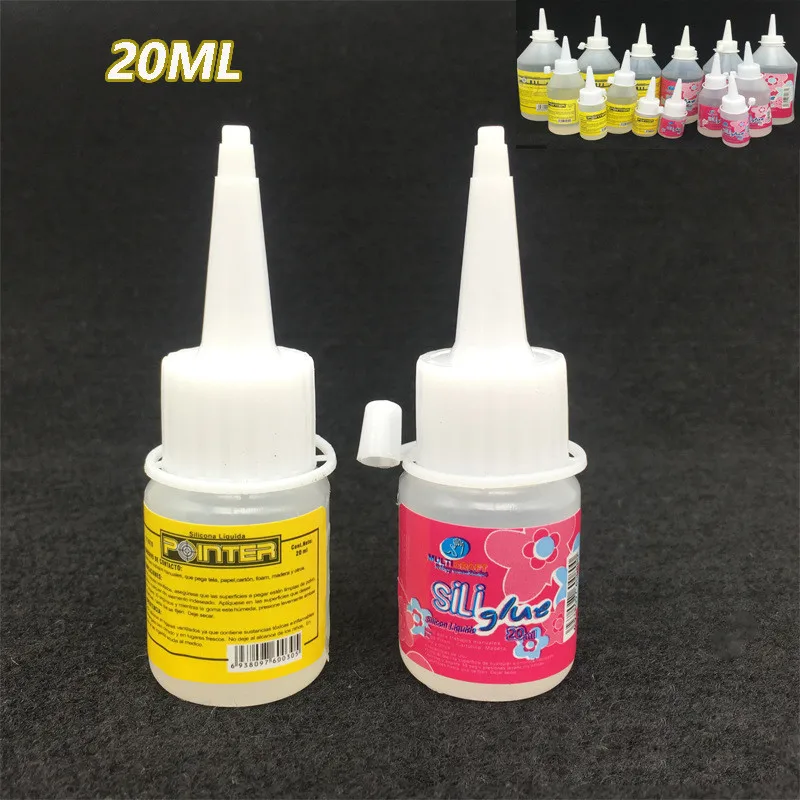 

2Pcs 20ML Liquid Glue Bottle Clear DIY Craft Paper School Bts Silicone Fabric Wood Adhesive Scrapbooking Accessory Tool Deco Kit