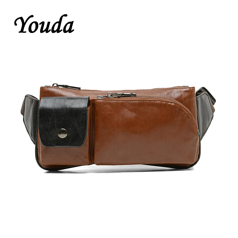 

Youda Original New Shoulder Bag Men's Retro Chest Bags Locomotive Sports Pouch Casual Pockets Large Capacity Waist Pack