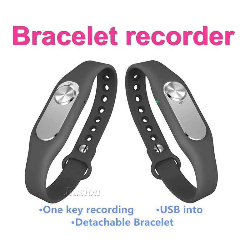 Portable Audio Sound Voice Recorder 4GB 70 Hours Recording Wearable Wristband Digital Sports Bracelet Pen Interview Meeting