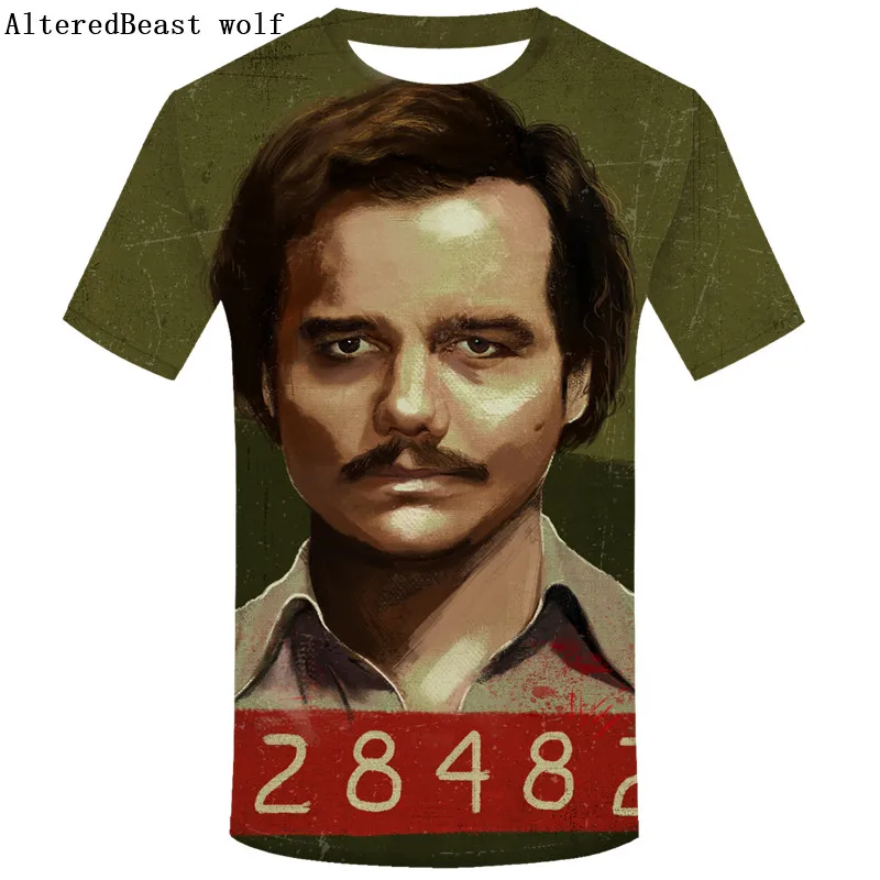 Pablo Escobar напечатаны 3d футболки мужские модные 2019 новые Смешные изготовленная на