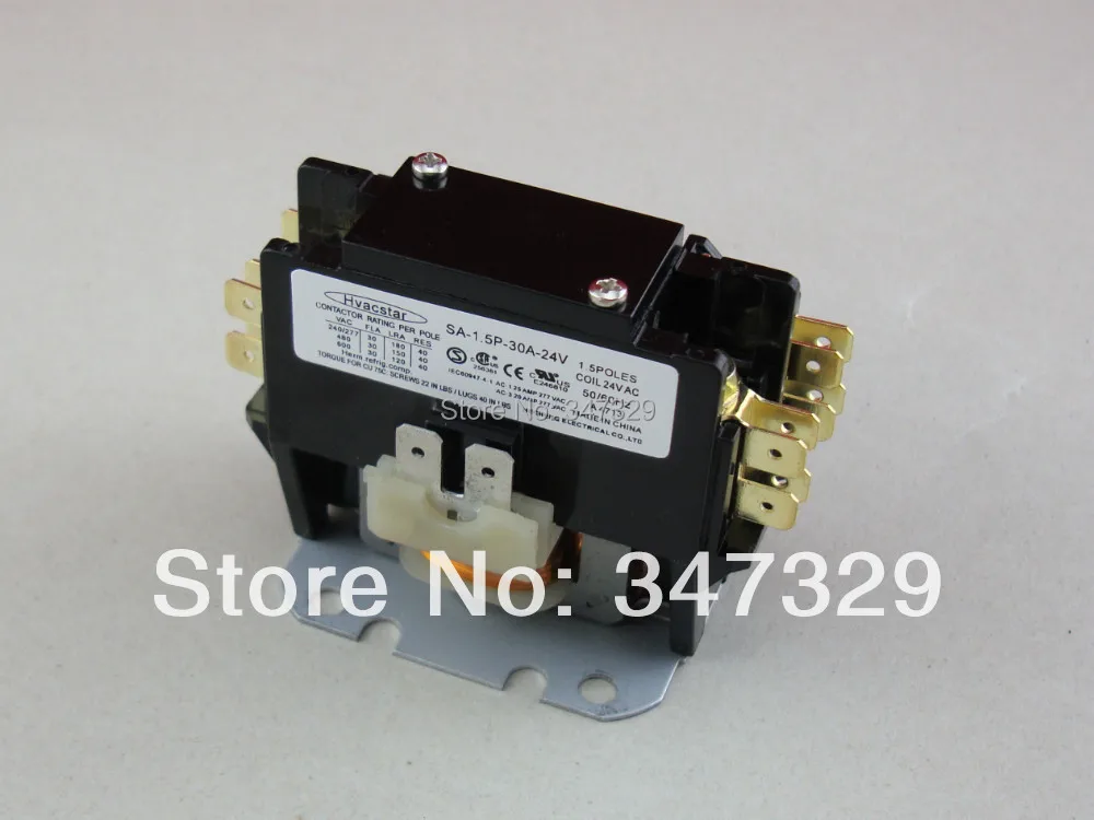 Hvacstar Sa1.5p30a24v Definite Purpose Contactor 1.5pole 30fla 24v Ac Coil , Dp Contactor