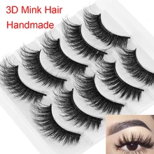 5 пар 3D Мягкие норковые накладные ресницы пушистые тонкие толстые ресницы полные полосы ресниц ручной работы инструменты для макияжа