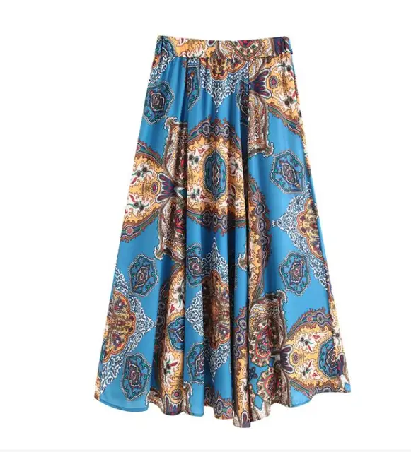 Buy Floral Printed Long Loose Skirts Women Fashion