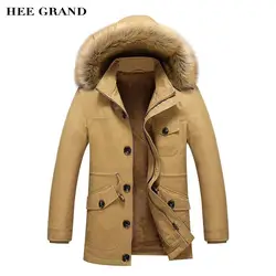 Hee Grand/Для мужчин зимние теплые парки Новое поступление 2017 года утолщение хлопок модное пальто мульти-карманы Дизайн плюс Размеры M-5XL MWM1751