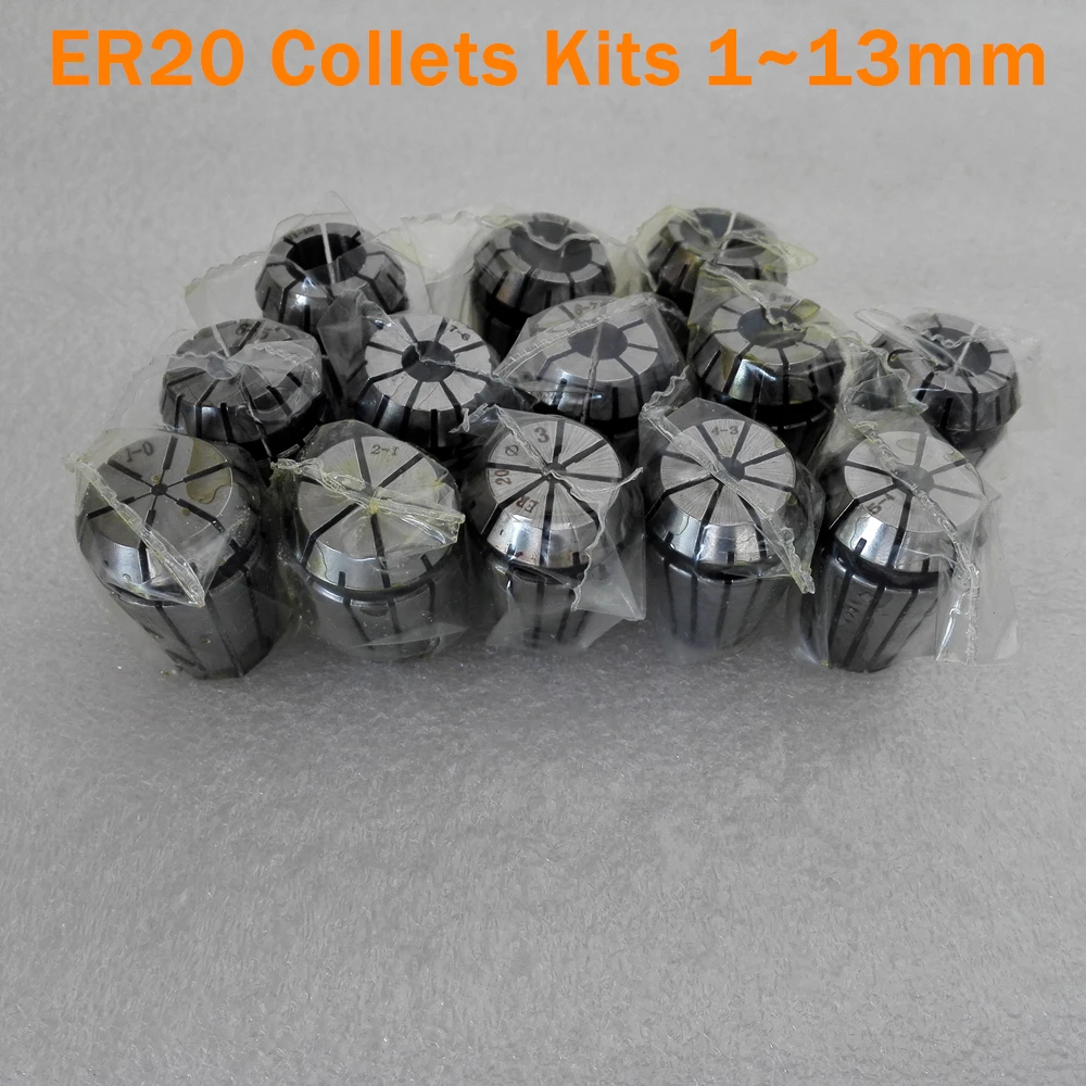 

ER20 Collet Kits from 1mm to 13mm HRC50