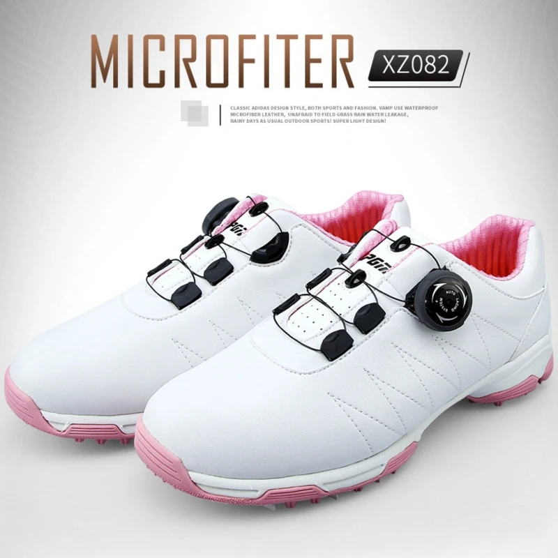 

Women Golf Shoes Waterproof Outdoor Sports Shoes Eva Microfiber Sneakers Breathable Anti Skid Nails Spikes Shoes AA51026