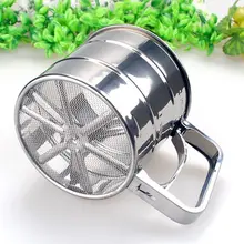 Пористый сито для муки из нержавеющей стали Механическая глазурь для выпечки шейкер для сахара просеиватель форма формы выпечки Кондитерские инструменты