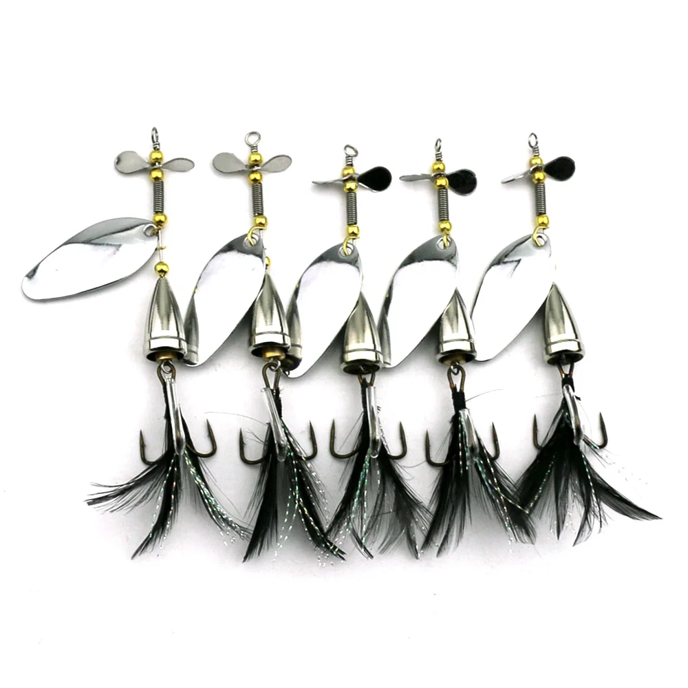 HENGJIA 10pcs Spinner Spoon Metal Lures Hard Bait Lake River Reservoir