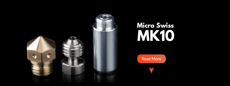 Супер высокое качество микро Швейцарский MK10 цельнометаллический Hotend комплект MK10 сопло M7 3D Принтер Комплект Резьбовая насадка три вида материала