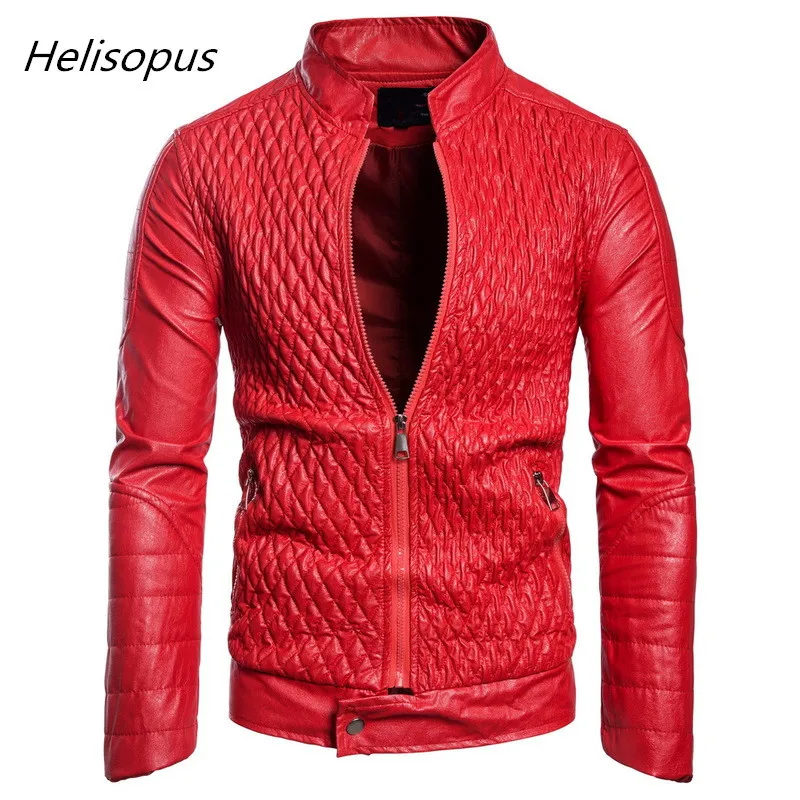 Мужская куртка из искусственной кожи Helisopus Черная байкерская в европейском стиле