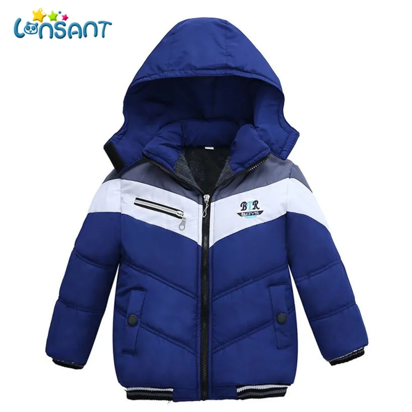 Куртка lonsant; Детское пальто; Детские плотные пальто для мальчиков и девочек; зимняя теплая детская куртка с длинными рукавами; детская одежда; одежда для малышей; C0531 - Цвет: Blue