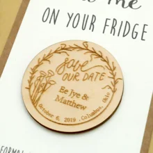 Свадебное сохранение даты, персонализированное приглашение на свадьбу магниты, деревенский Магнит набор, свадебные подарки, свадебные любимые магниты