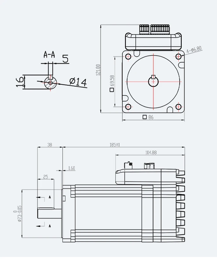 JMC Nema 34 интегрированный Серводвигатель 660 Вт 72VDC 3000 об/мин 1000 нм 13.1A размер рамы 86*86 мм кодер линия IHSV86-30-66-72