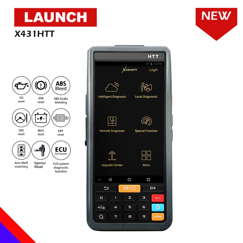 

Launch X431 HTT Automotive Diagnostic Tool All System 15 Special Functions Gear Learning TPMS Throttle Matching Immobilizer DPF