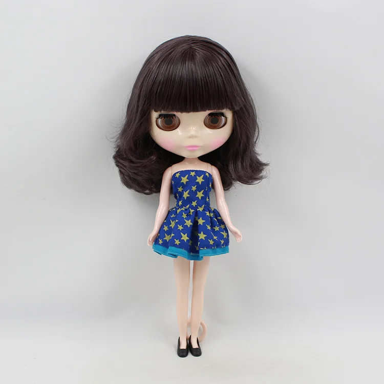 Fortune Days Обнаженная фабрика Blyth кукла No.130BL9219 темно-фиолетовые волосы с челкой подходит для изменения игрушки белая кожа Neo